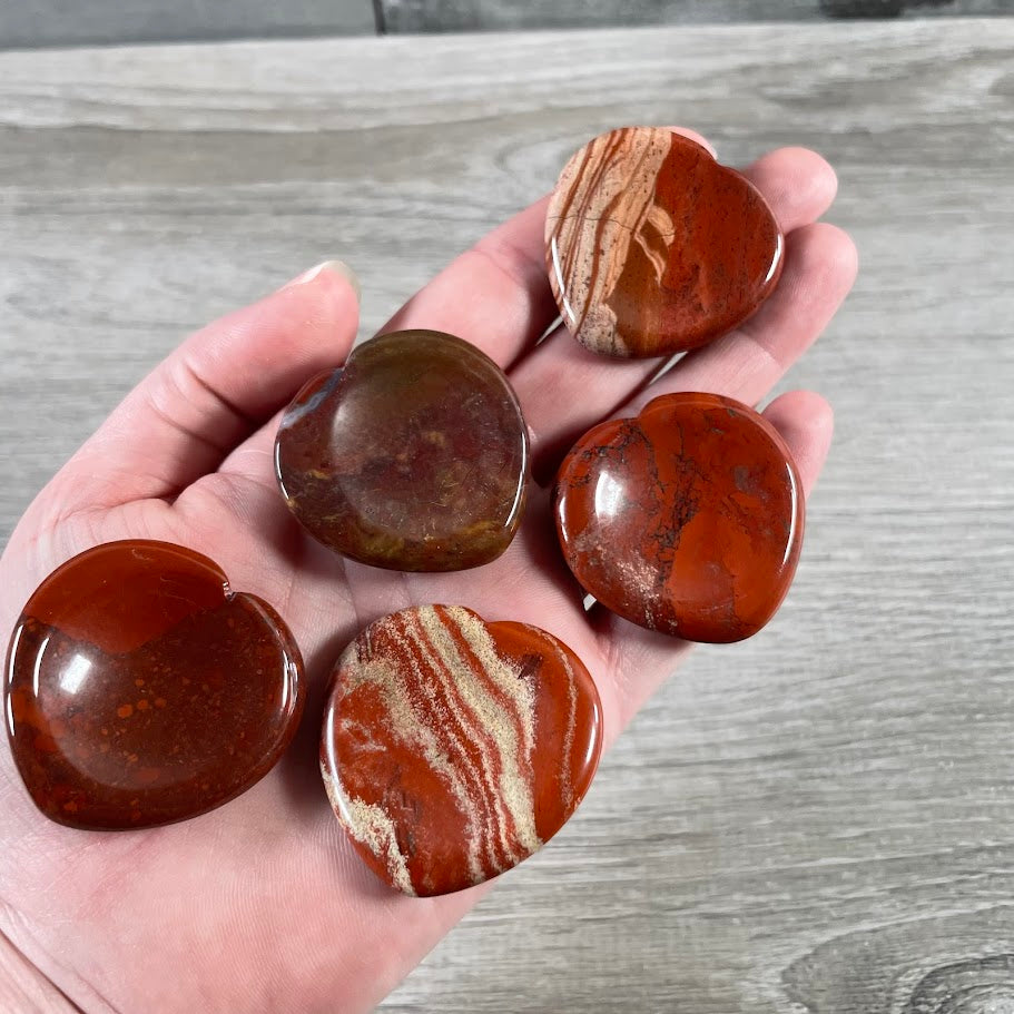 red jasper natural gemstone heart crystals wholesale
