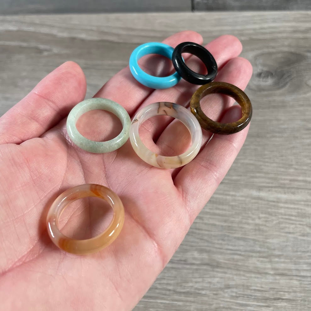 Mixed size gemstone rings for wholesale jewelry and boutique inventory