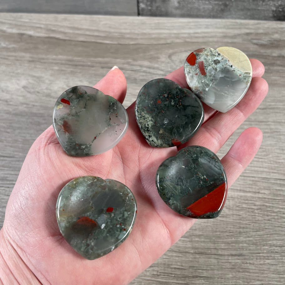 african bloodstone crystal heart pocket stones wholesale