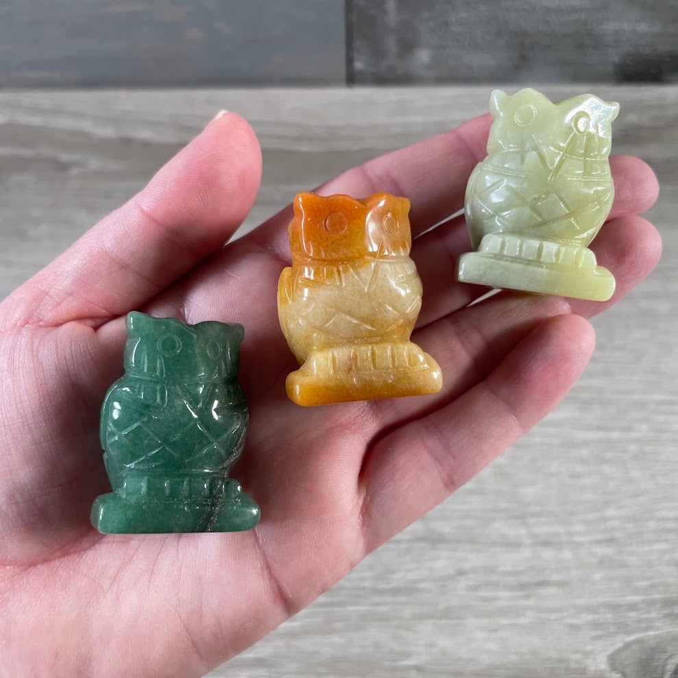 Assorted crystal owl animal carving for wholesale retailers