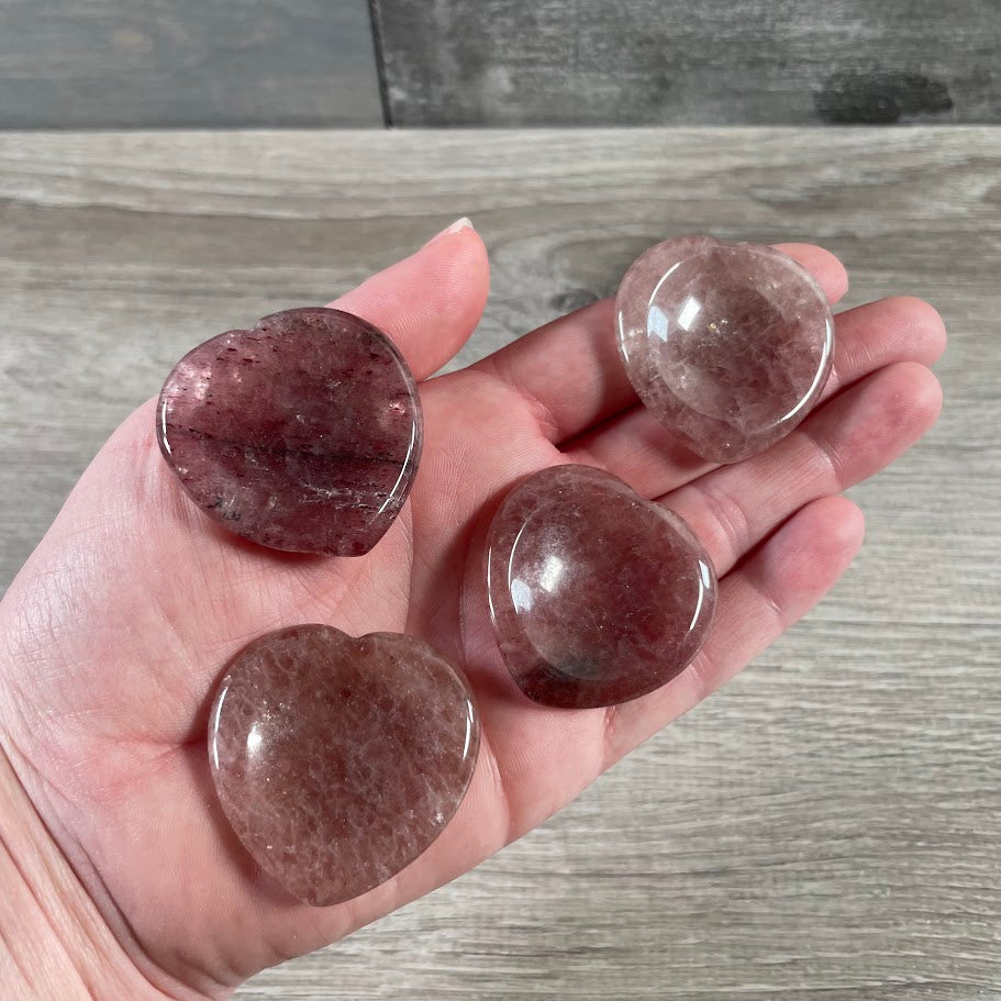 strawberry quartz gemstone heart stress relief stone bulk