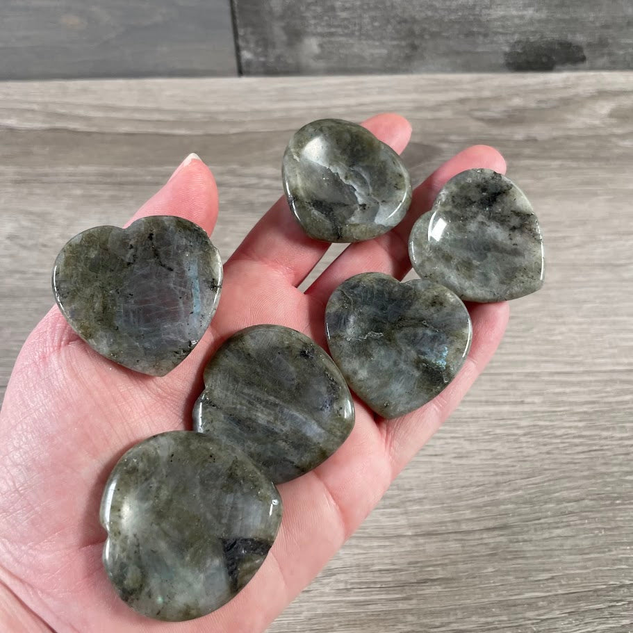 labradorite crystal heart healing stones bulk lot