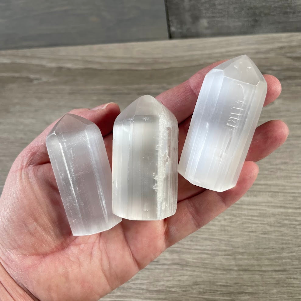 Selenite Small Stones Polished  – Cleansing Crystals for Retail