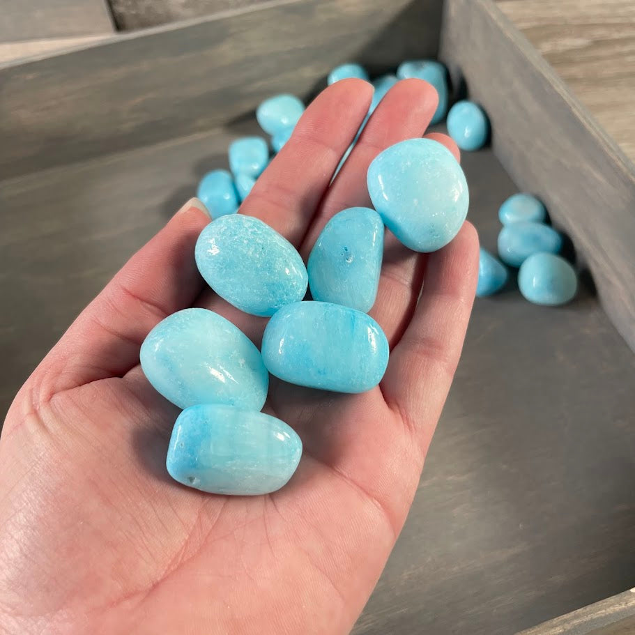 Bulk Hemimorphite tumbled crystals for metaphysical stores