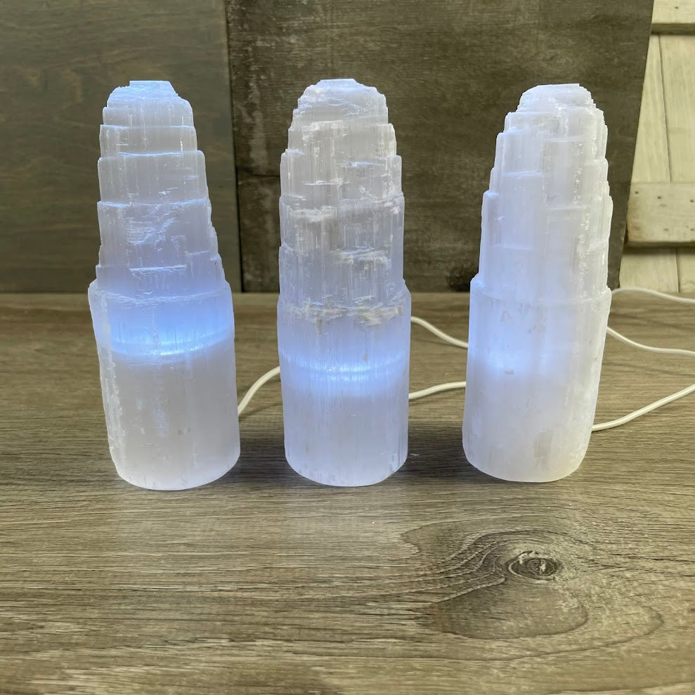 selenite tower lamp ambient light retail display