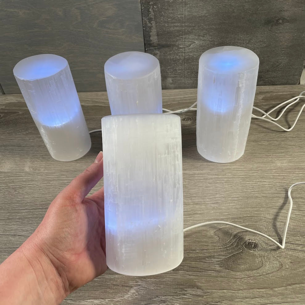 natural gypsum selenite lamp soft glow lighting