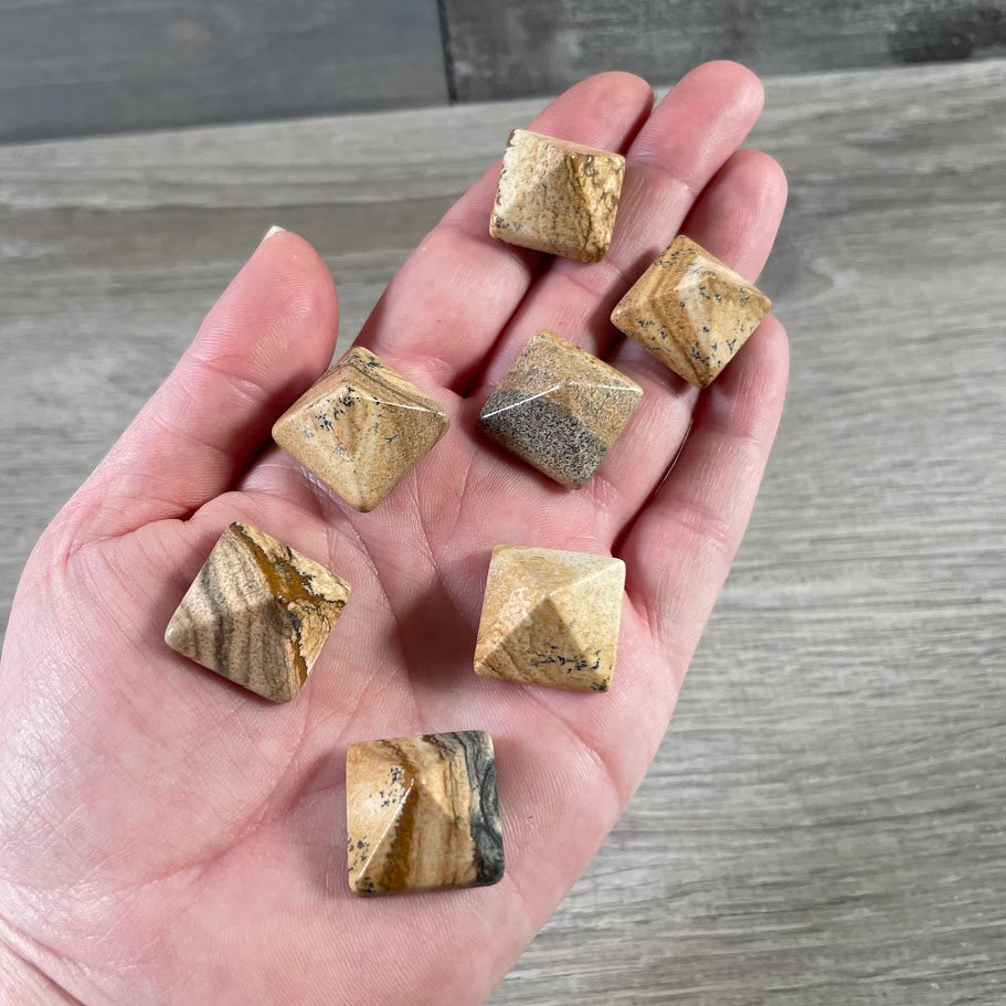 picture jasper natural gemstone pyramid for crystal collection