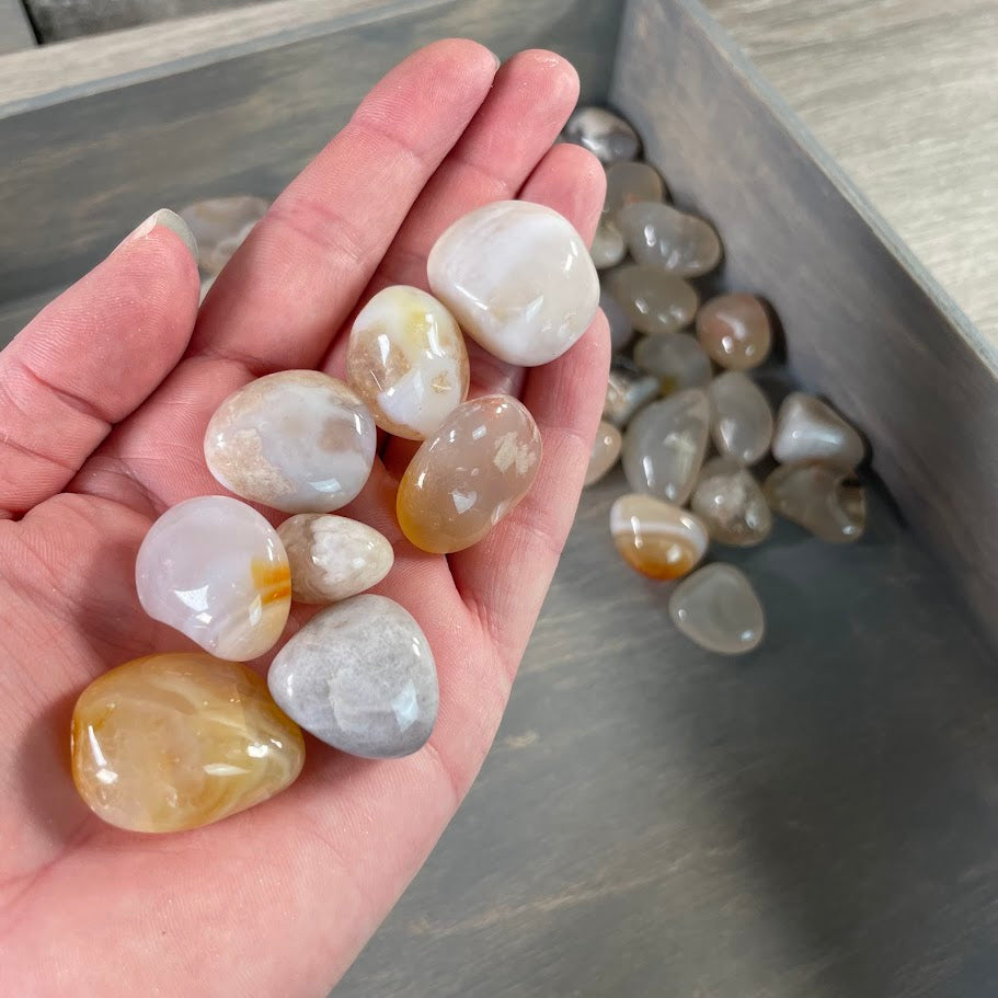 flower agate tumbled stones wholesale bulk lot