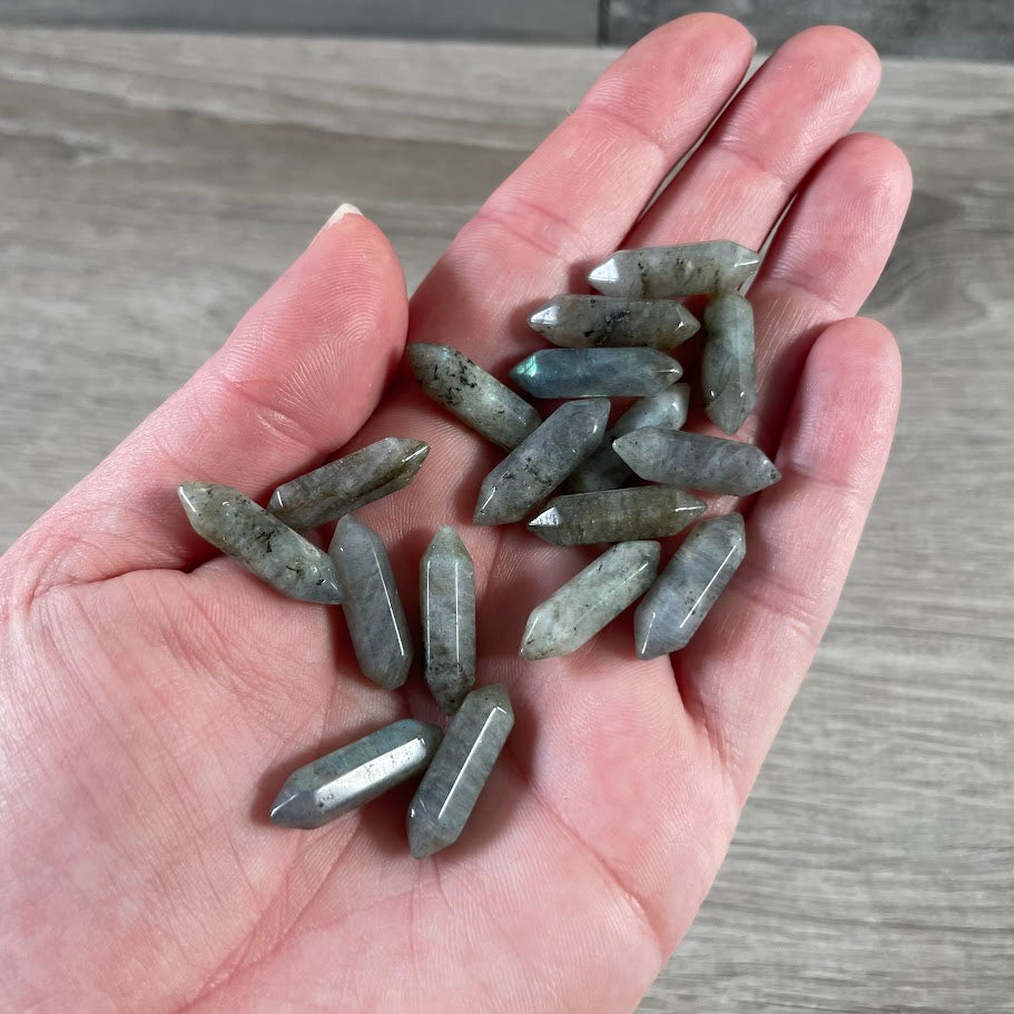 Small Gemstone Double Terminated Carved Crystal Wands