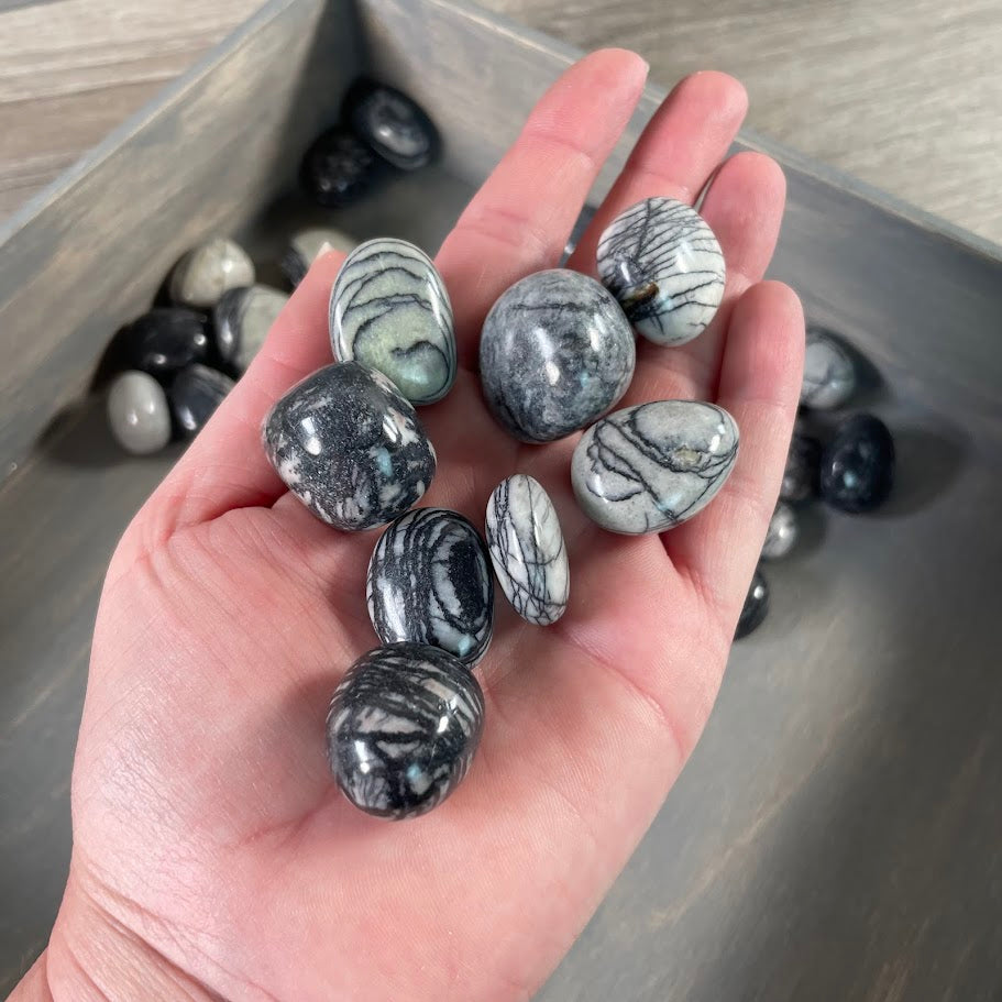 wholesale spider web jasper tumbled stones 1 pound bulk