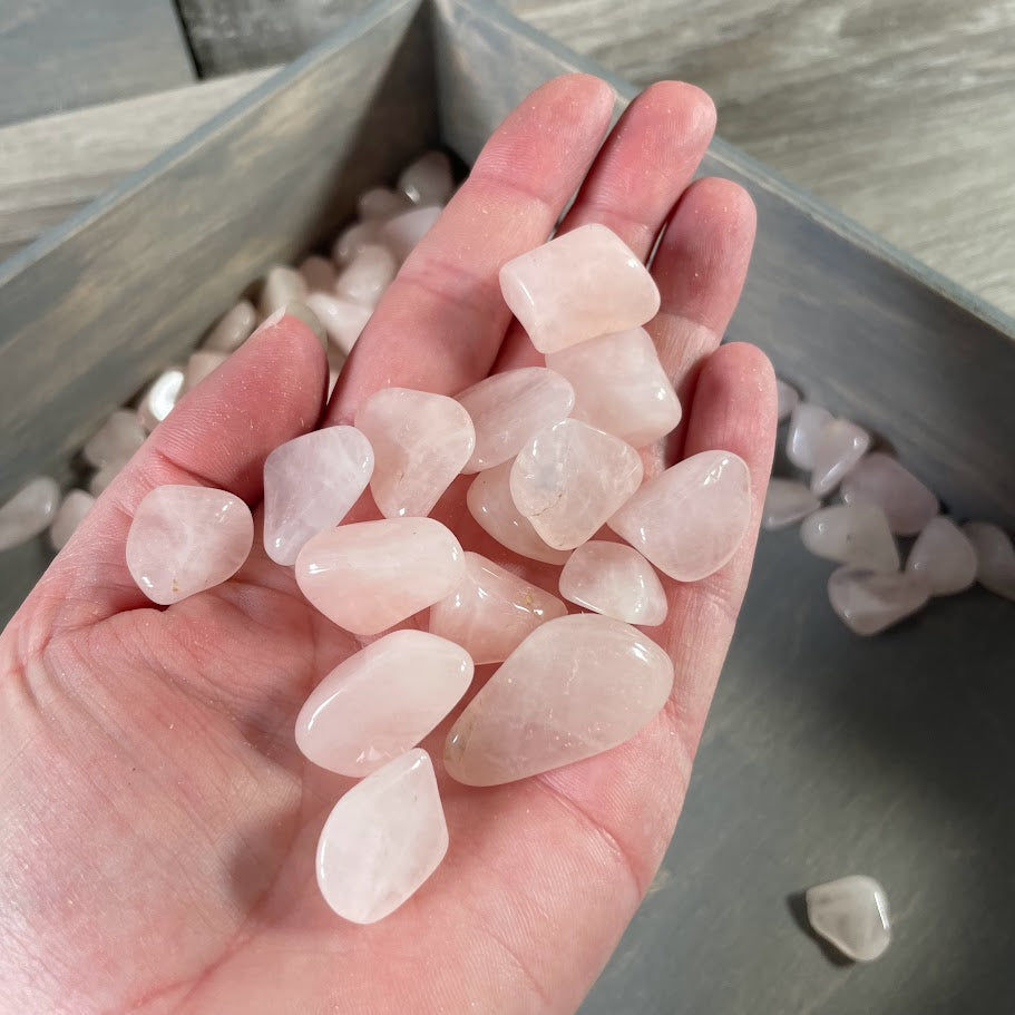 rose quartz tumbled stones bulk wholesale 1 pound lot