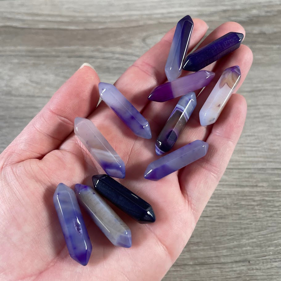 Small Gemstone Double Terminated Carved Crystal Wands