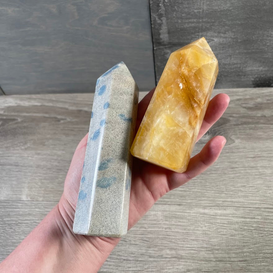 Assorted Madagascar Crystal Obelisk Points by the Ounce | Wholesale Stone Towers