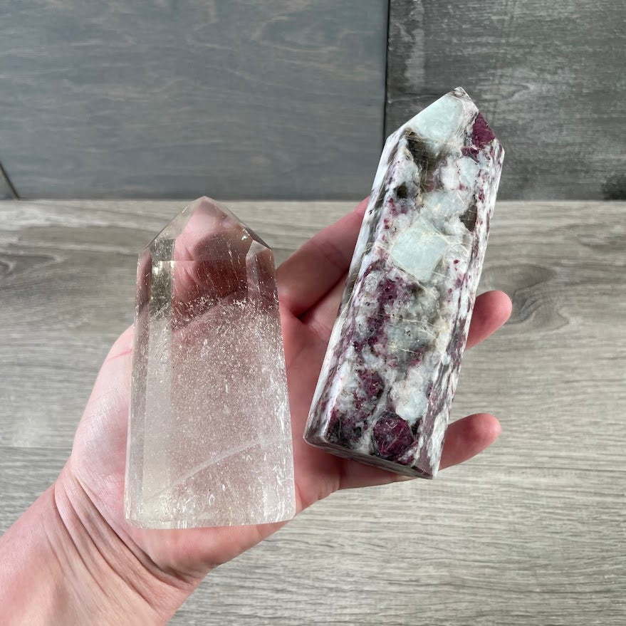 Assorted Madagascar Crystal Obelisk Points by the Ounce | Wholesale Stone Towers