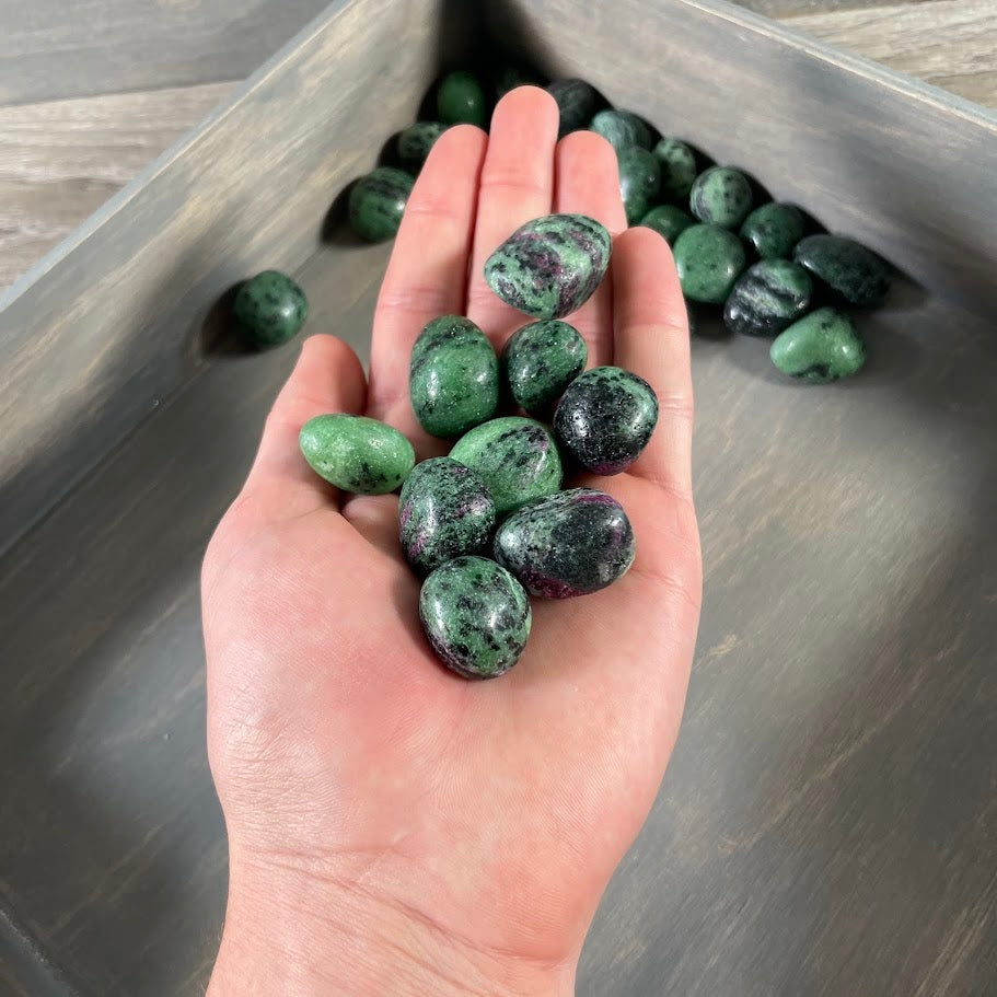 Ruby Zoisite tumbled stones 1 pound bulk lot wholesale