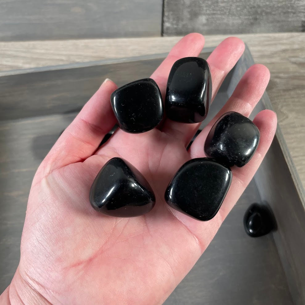 Bulk tumbled obsidian for rock shops