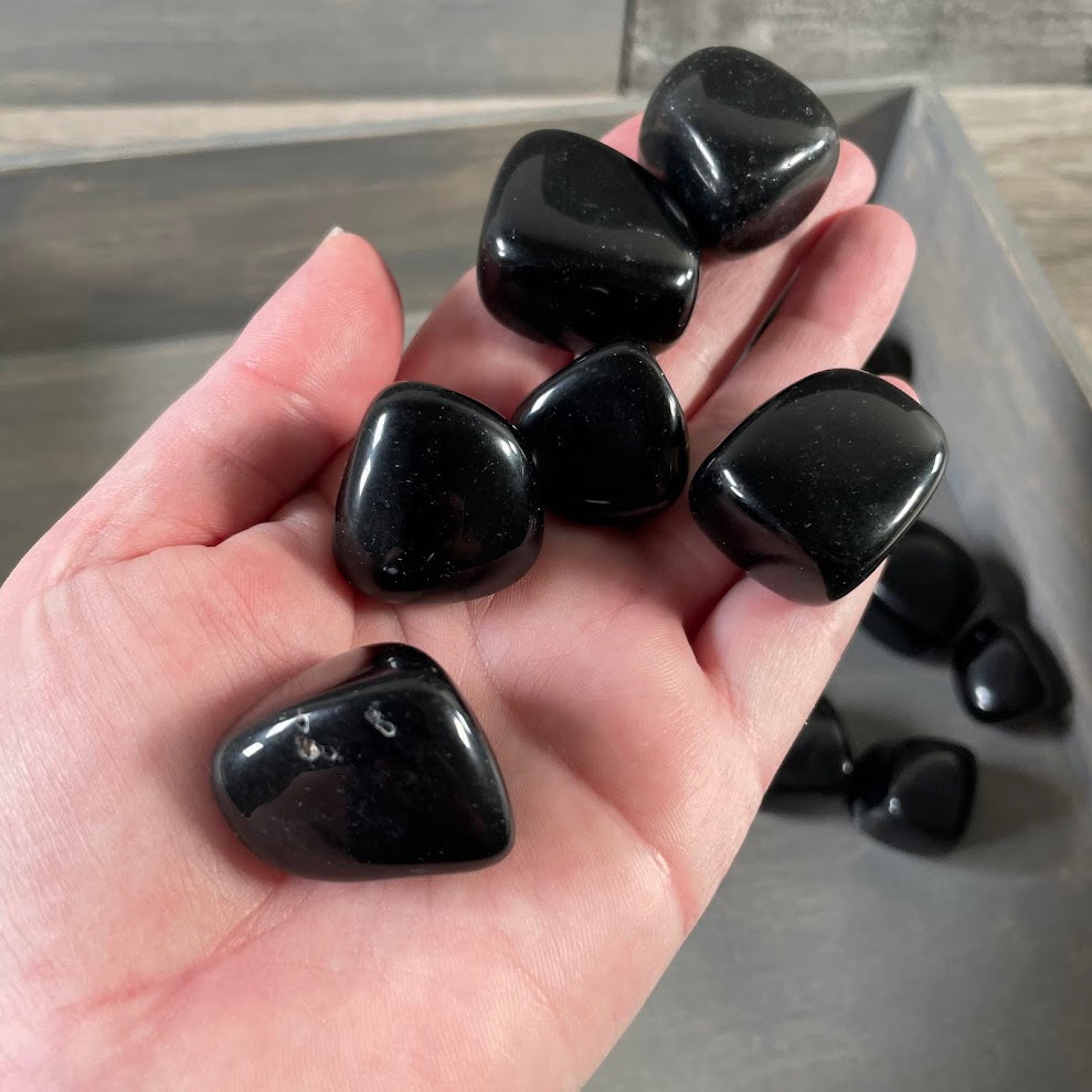 wholesale tumbled black gemstones