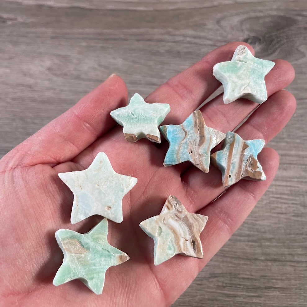 blue aragonite gemstone star decor bulk wholesale