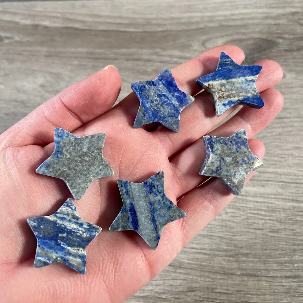 lapis lazuli colorful gemstone star figurines spiritual home decor