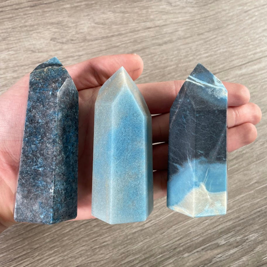 Trollite gemstone obelisk points from Brazil for crystal displays