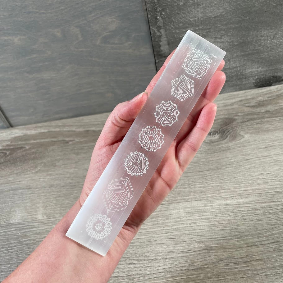 Chakra selenite charging plate wand for metaphysical shops