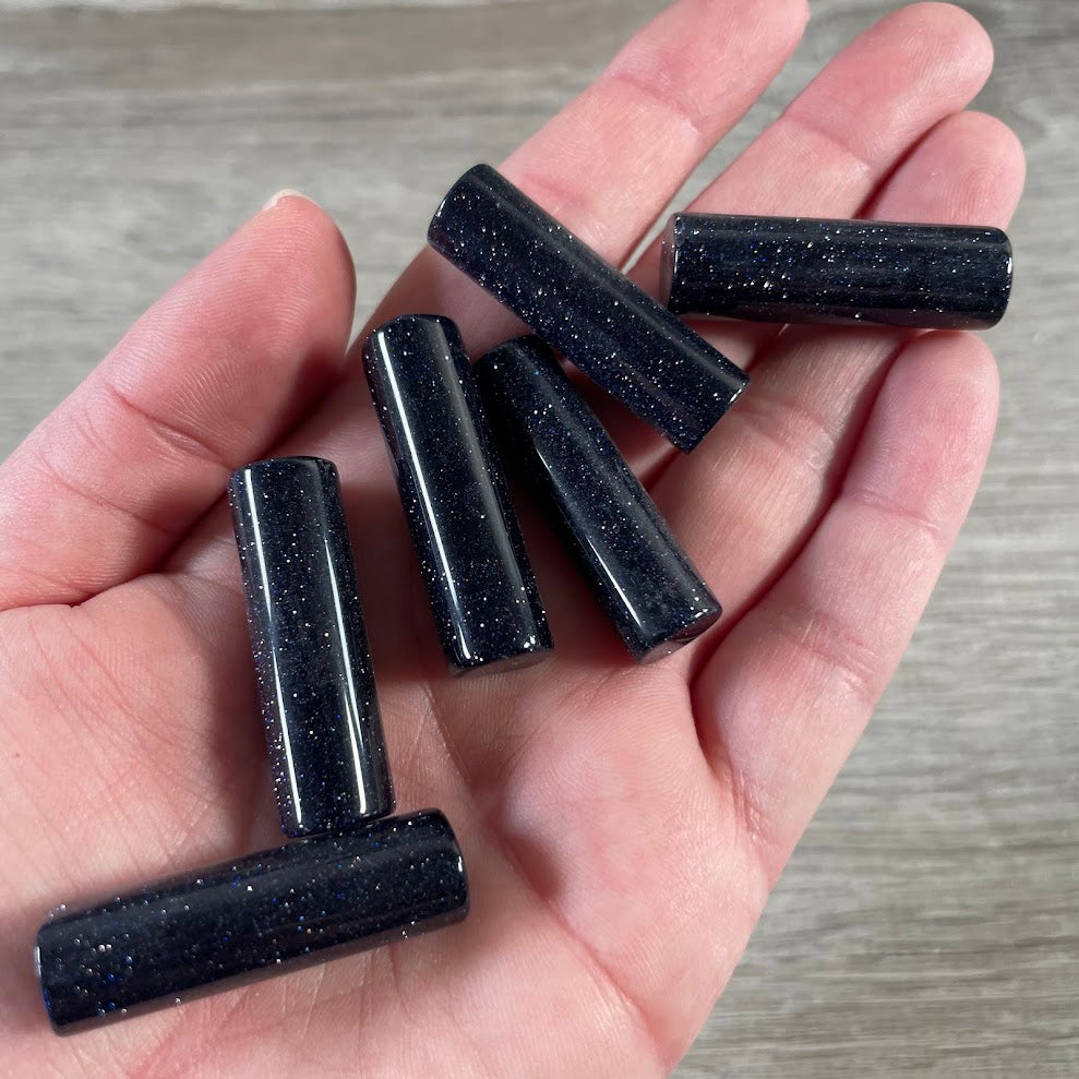 blue goldstone light language grid crystals
