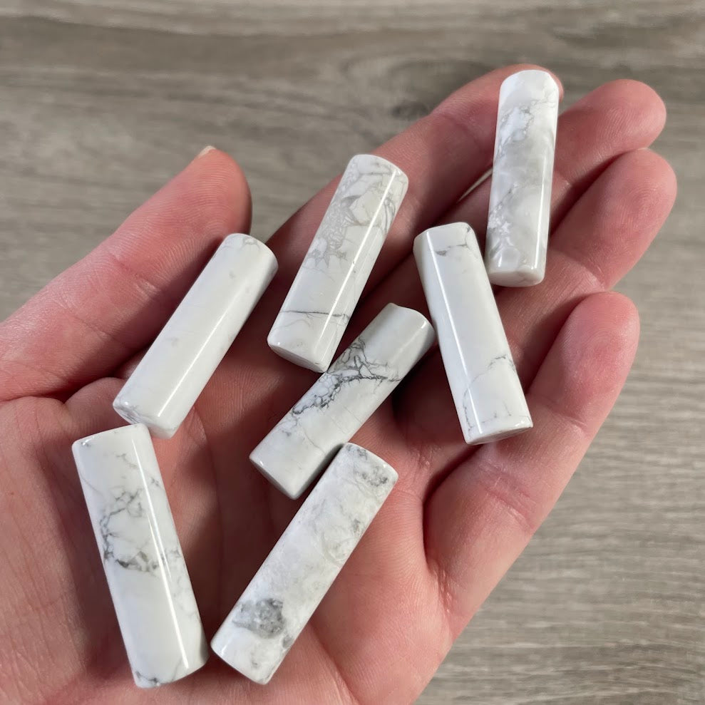 howlite healing crystal column for meditation and reiki practice