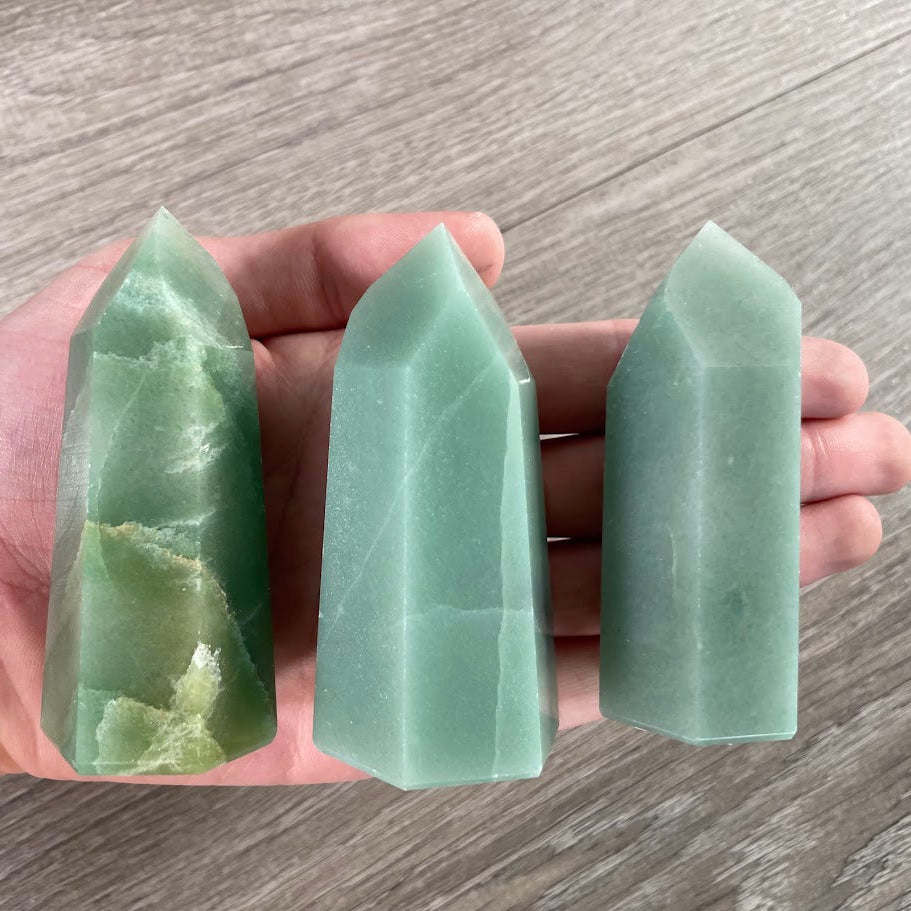 Green Aventurine wholesale Brazilian gemstone obelisks for resale