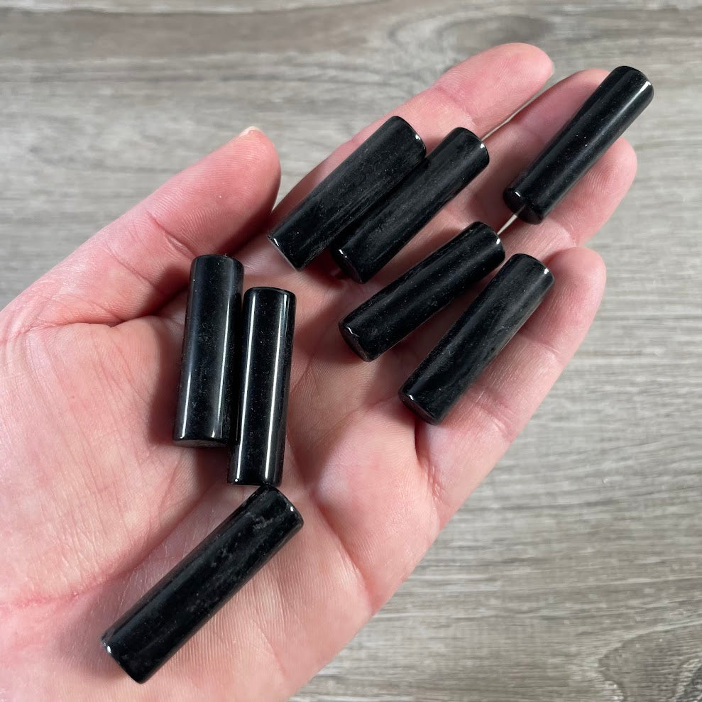 obsidian gemstone column tower for spiritual healing