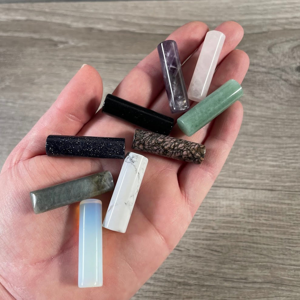 Assorted gemstone crystal column for energy healing and grid work