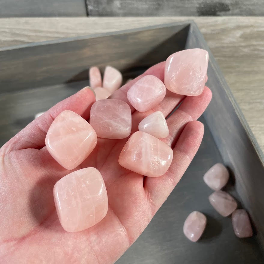 Pink rose quartz crystal stones bulk pack for gifts decor and crafting