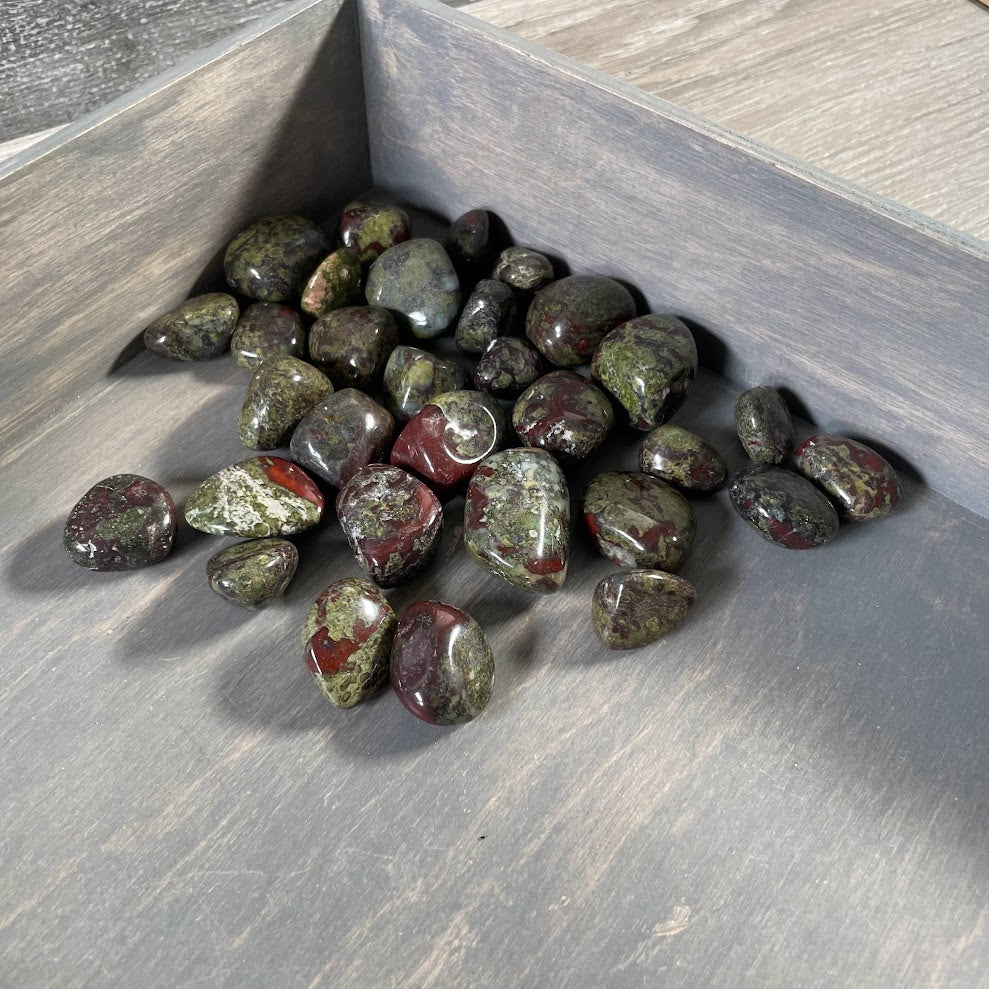 Bulk tumbled Dragon Bloodstone gemstones for Faire wholesale and retail resale