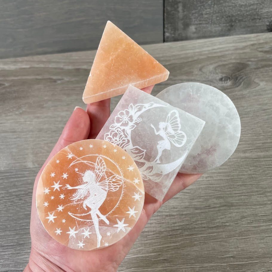 selenite charging plate wholesale polished crystal slab for cleansing