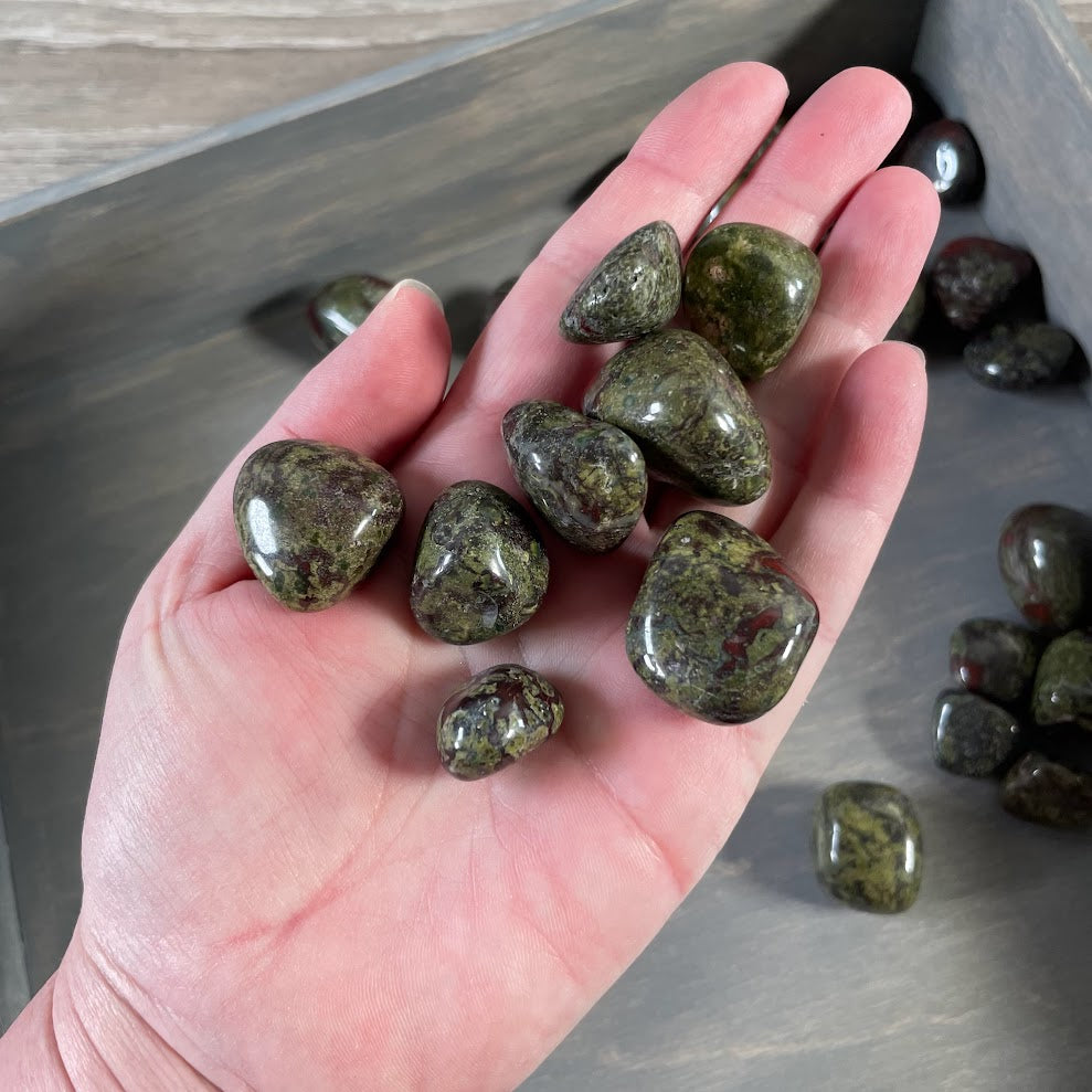 1 lb lot of Dragon Bloodstone tumbled crystals for metaphysical supplies and gifts