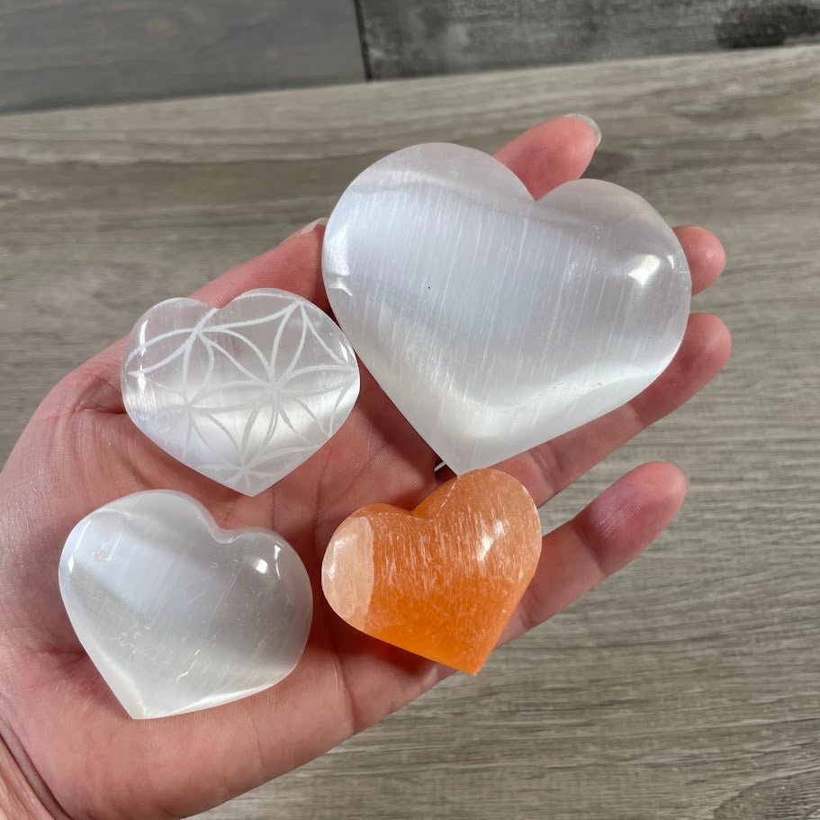 wholesale selenite hearts  metaphysical supplies
