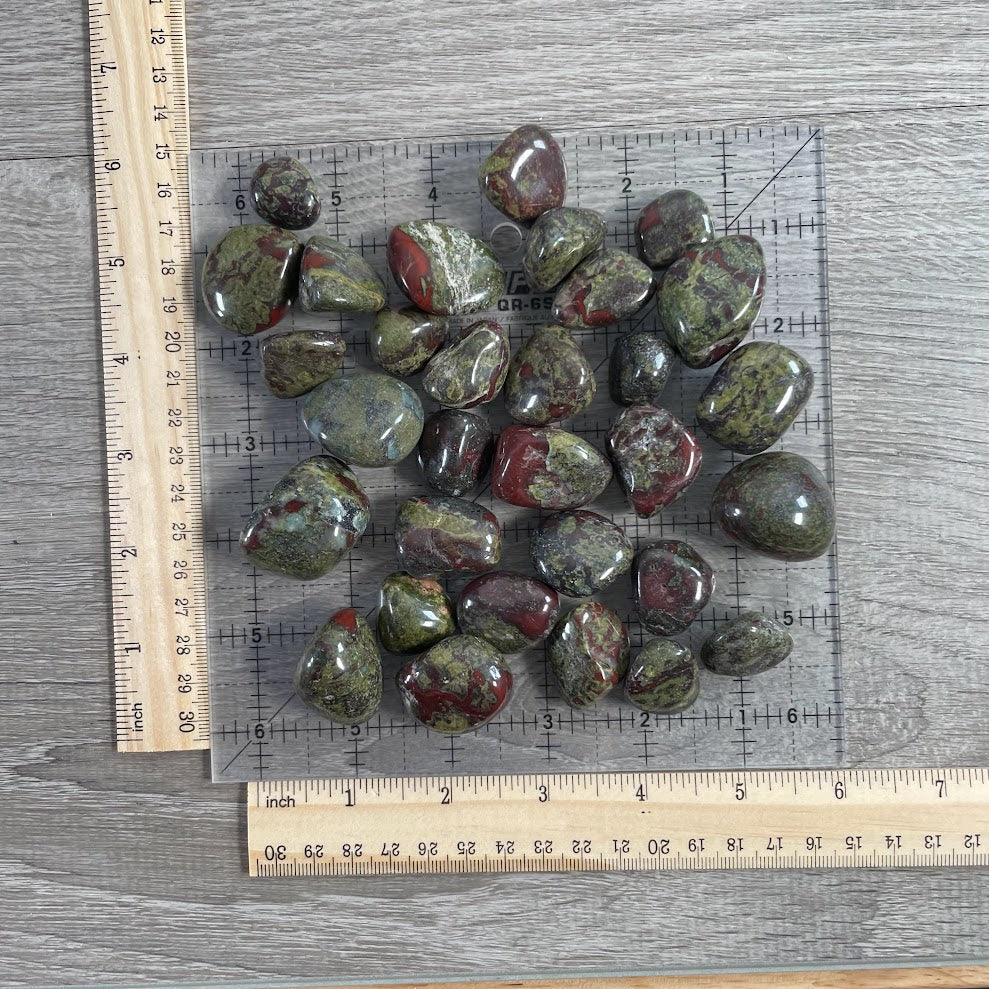 Natural polished Dragon Bloodstone crystals for meditation and crystal collections