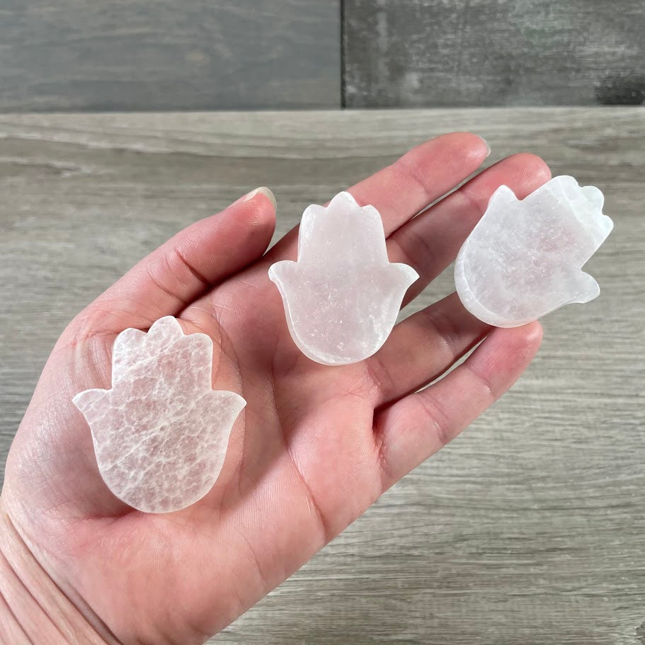 hamsa hand selenite for spiritual stores