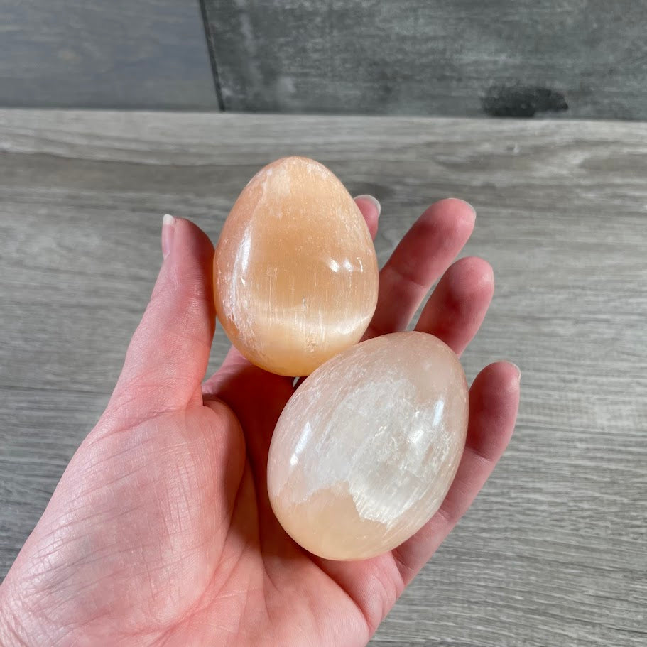 selenite eggs in orange for bulk orders