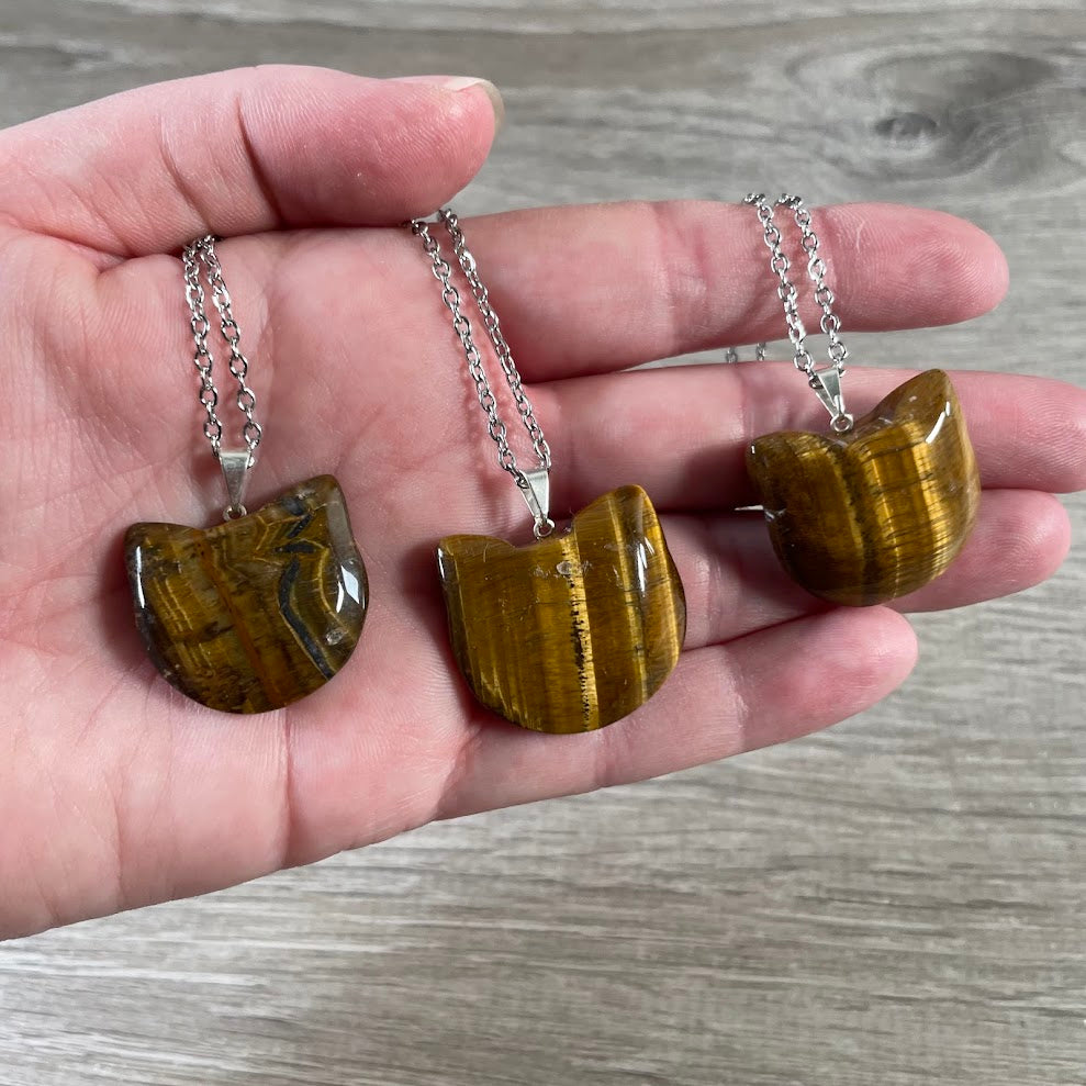 Gemstone Cat Face Pendants – Crystal Jewelry & Gift Shop