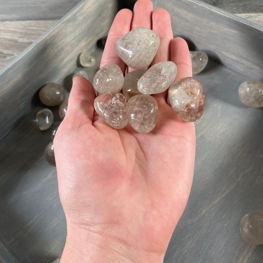 smoky quartz tumbled stones wholesale 1lb lot