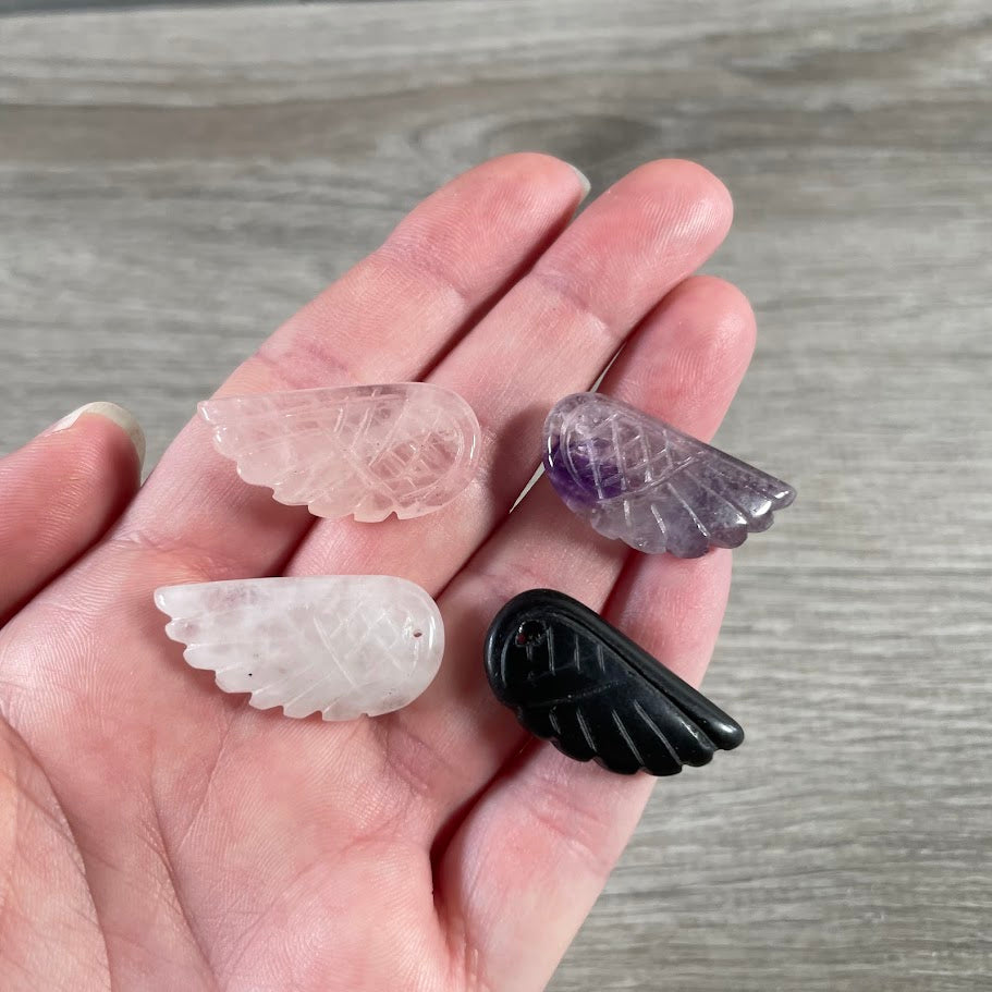 assorted gemstone angel wing beads for jewelry making