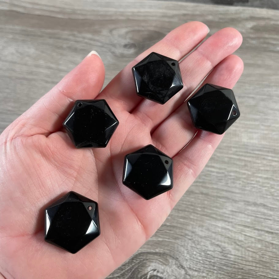obsidian gemstone Star of David bead wholesale