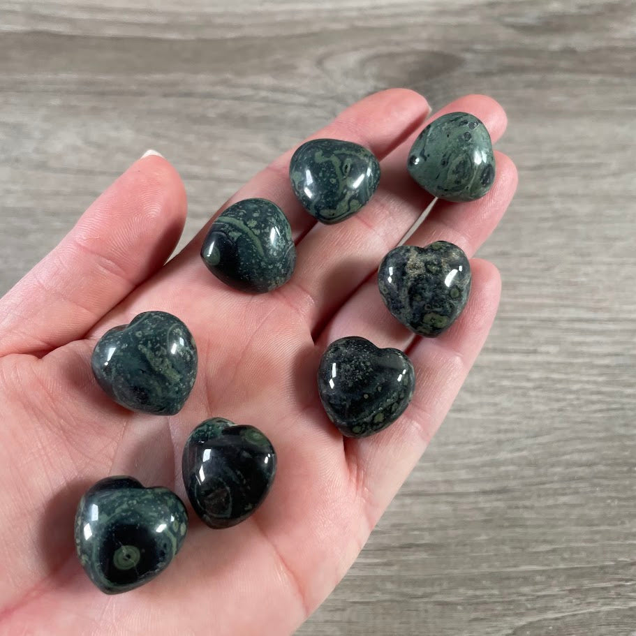 kambaba jasper small gemstone hearts, bulk healing crystals