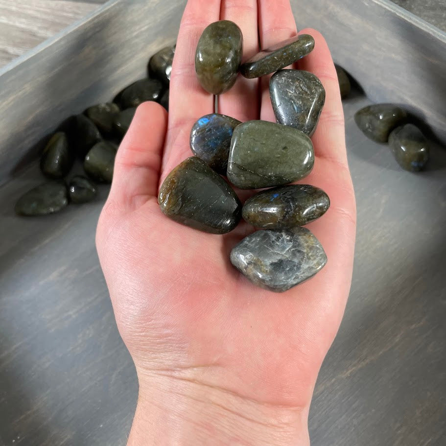 Labradorite tumbled stones 1 LB bulk crystal supply