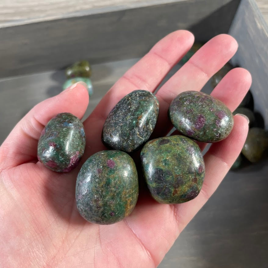 natural ruby fuchsite wholesale crystal lot
