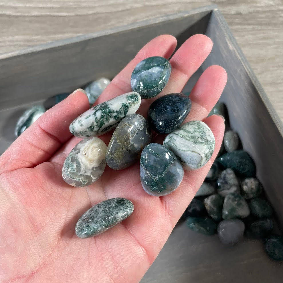green moss agate gemstones bulk polished