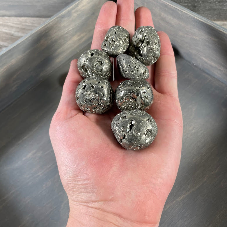Pyrite Druzy Tumbled Stones - 1 lb Bulk Lot