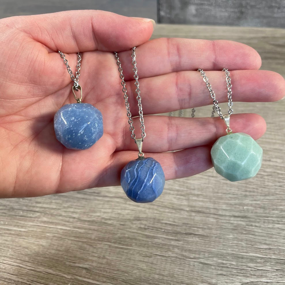 wholesale gemstone necklaces stainless steel chain