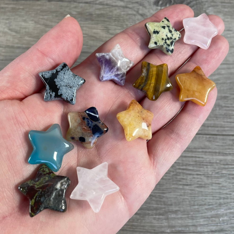 mixed gemstone stars for retail display