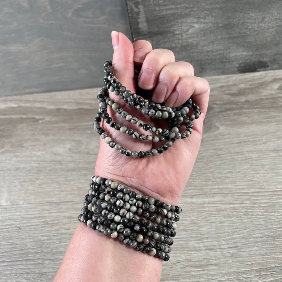 spider web jasper 4mm gemstone bracelet wholesale